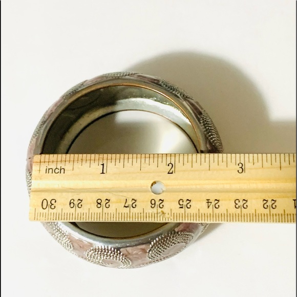 Enamel Hinged Bangle Bracelet - Picture 5 of 8